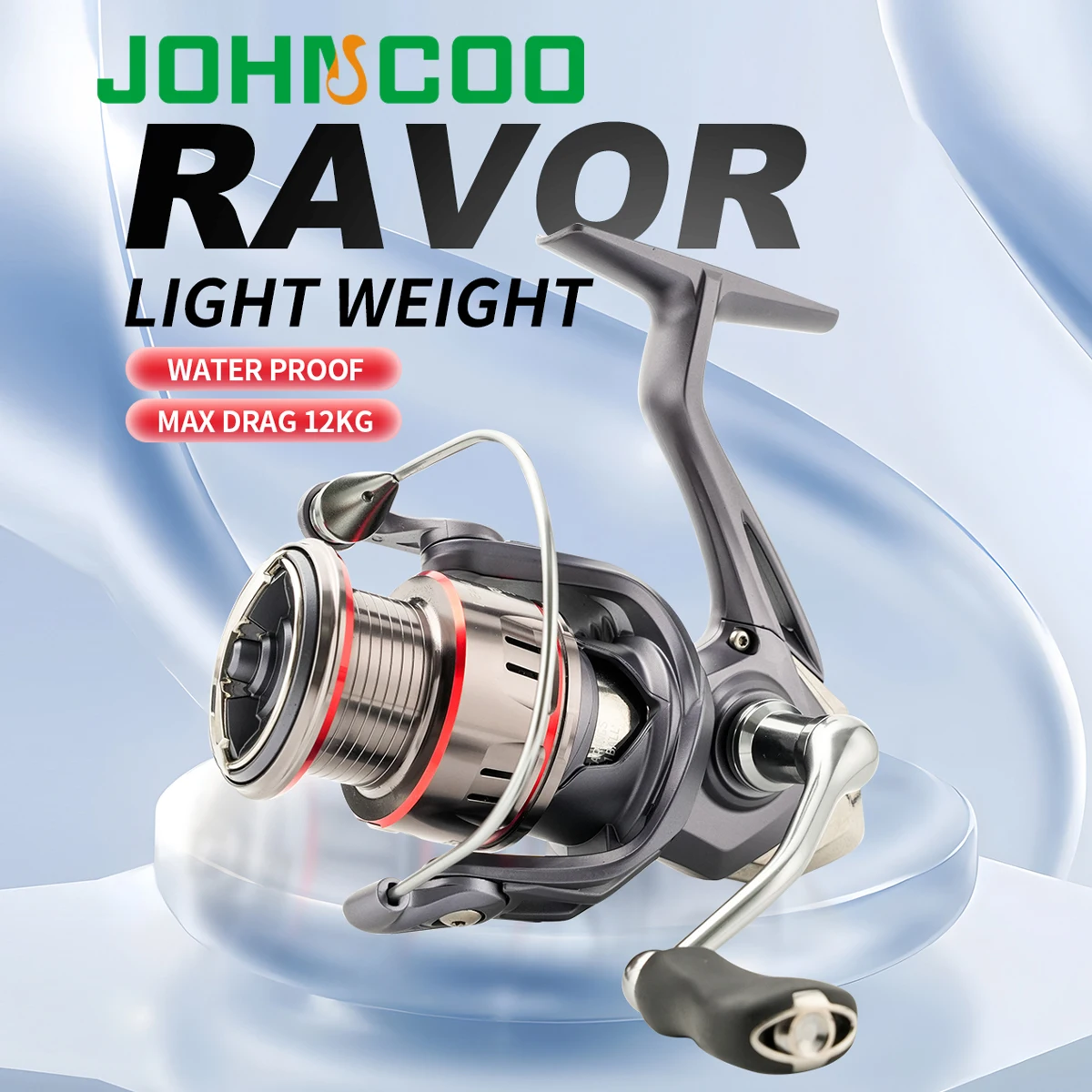 Carrete de pesca giratorio Johncoo – cuerpo de carbono - imagen 2