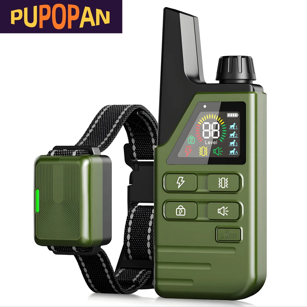 PUPOPA Collar adiestrador para perros recargable — mando y LCD - imagen 5