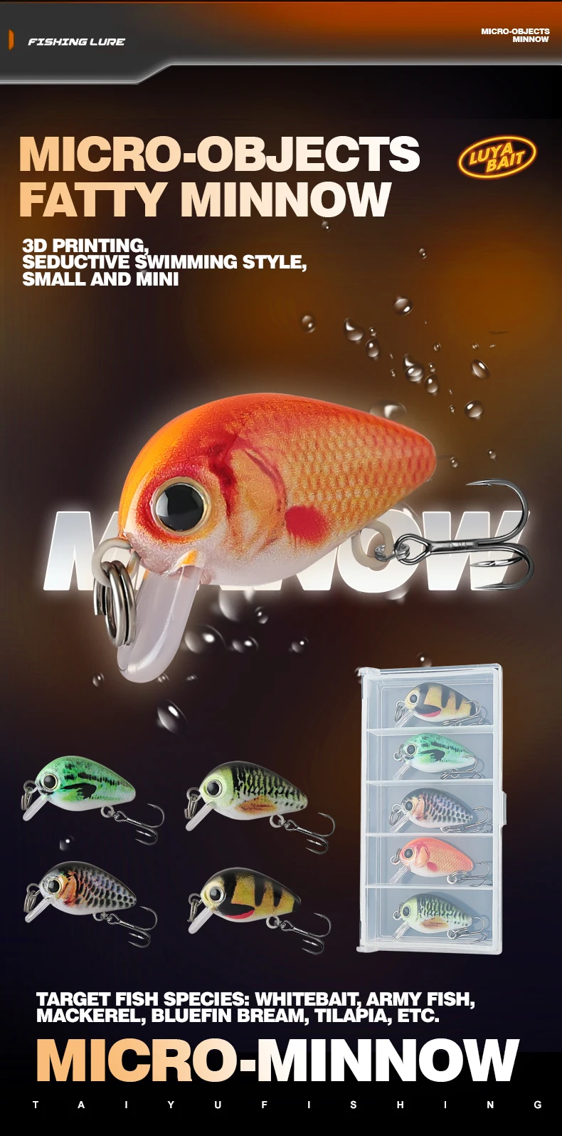 crankbaits pequeños sobre fondo blanco