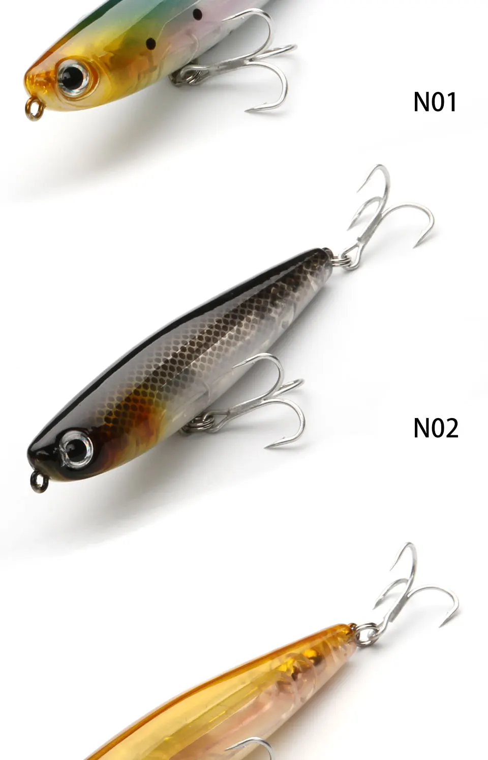 Wondershot D02 Seabass Killer Señuelo lápiz artificial para lubina - imagen 5