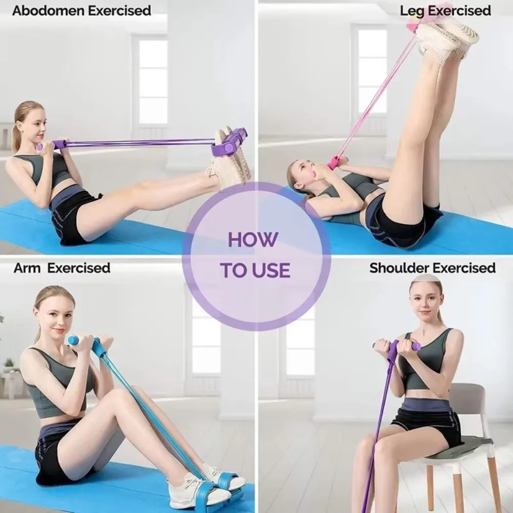 Pedales de yoga multifunción con cuerda de tensión y bandas de látex - imagen 3