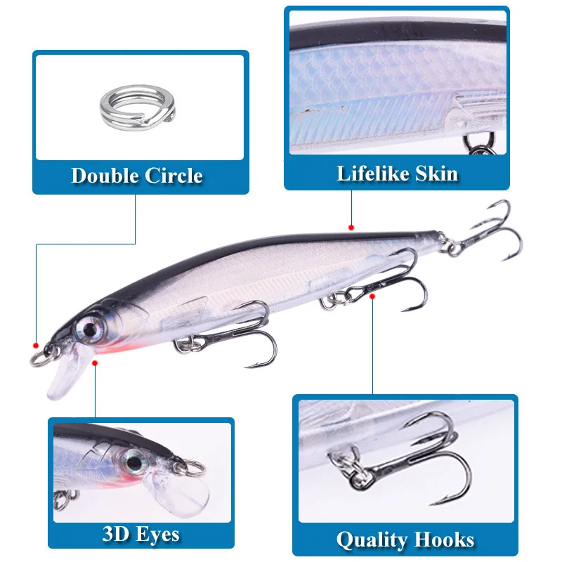 Señuelo Minnow hundible para lubina, lucio y carpa, swimbait - imagen 5