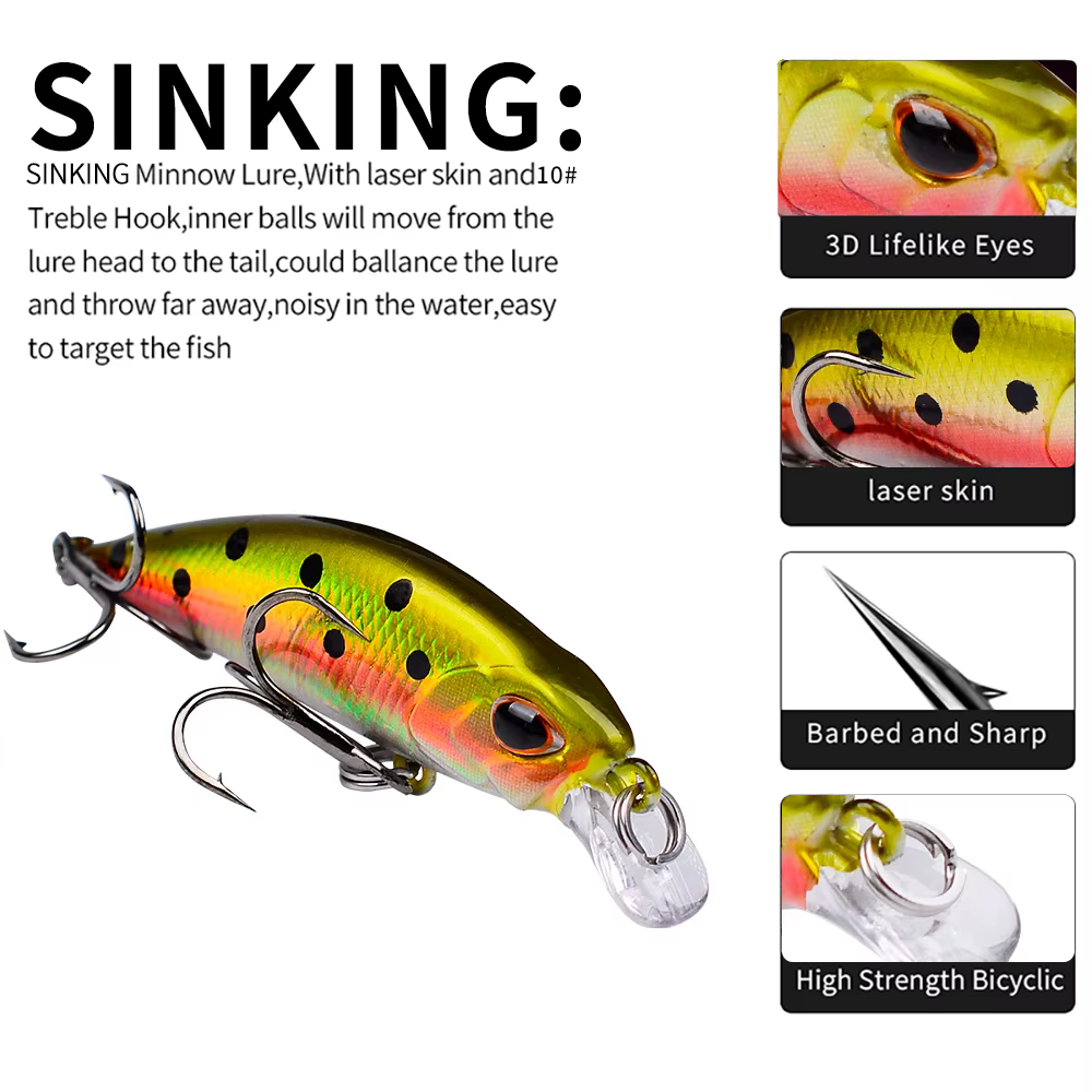 Proberos Mini Sinking Minnow – Jerkbait para trucha y lubina