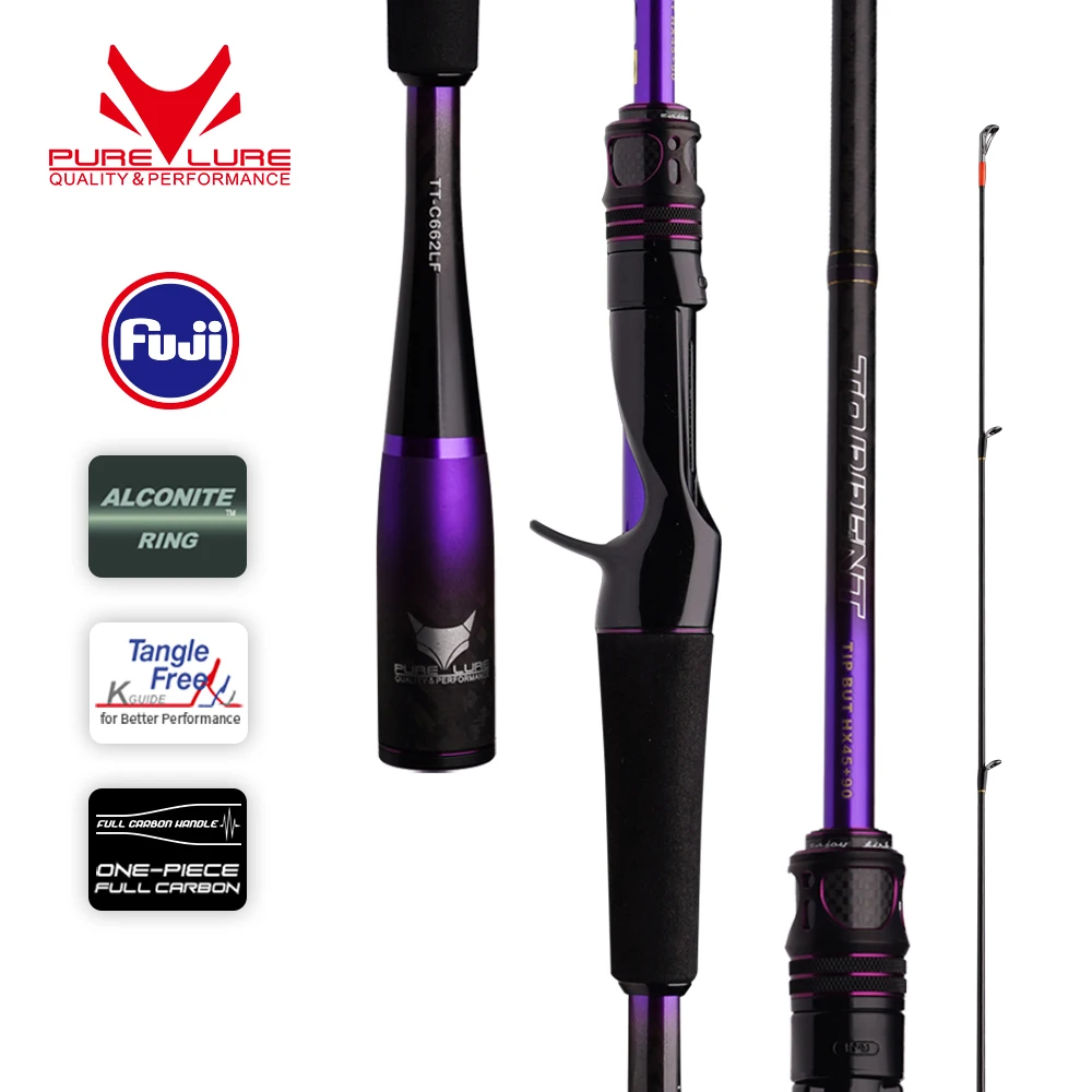 Purelure Caña de pescar para lubina anillos guía Fuji carbono Toray