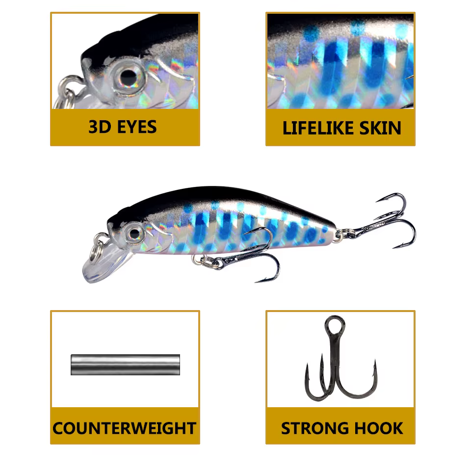 Señuelo Minnow hundido 55 mm para lucio - imagen 2