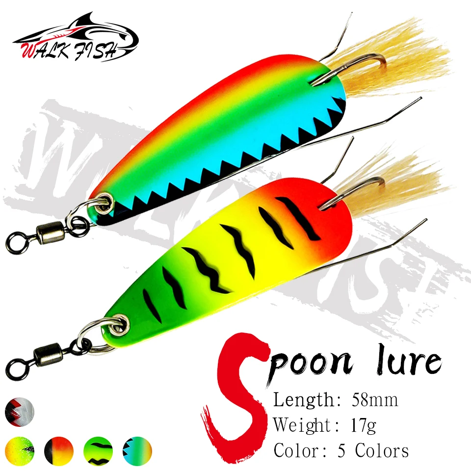 WALK FISH Señuelo cuchara de cobre con plumas para lucio y perca - imagen 5