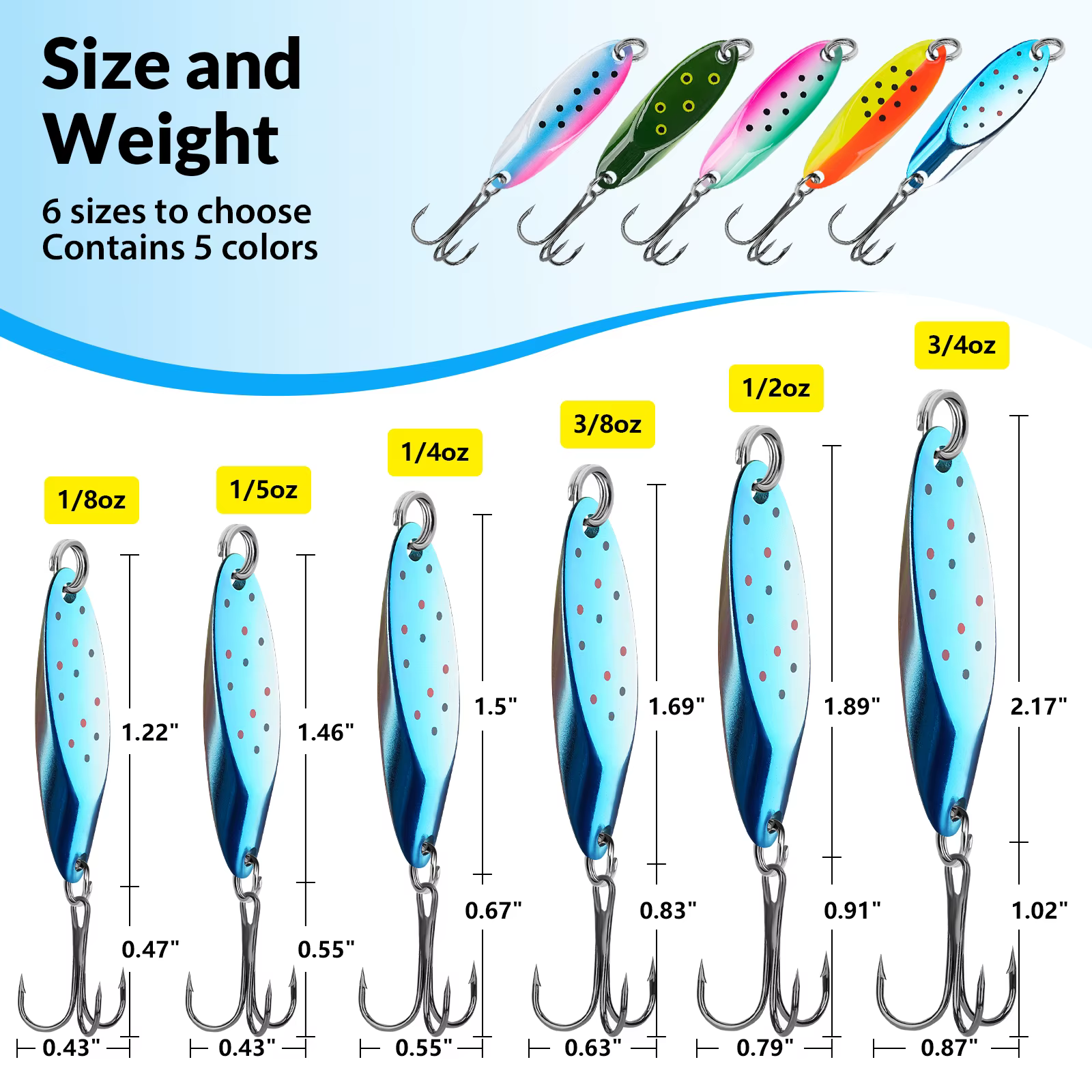 THKFISH Cucharas Giratorias para Lucio, Trucha y Lubina