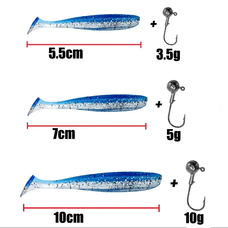 Señuelo blando swimbait con cola T y Jigging Head para pesca carpa - imagen 4