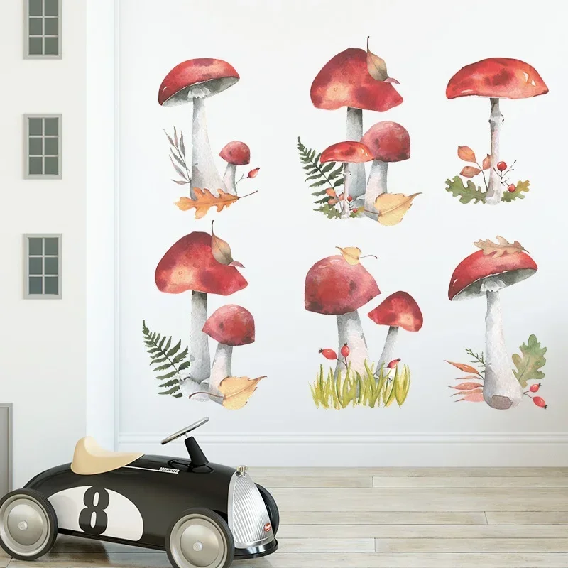Pegatinas de pared infantiles: bosque de hadas, setas y plantas