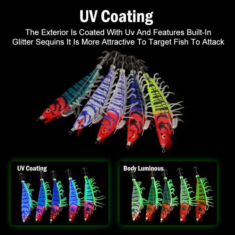 Jig EGI Leydun 120mm – Señuelo calamar UV con antenas - imagen 5