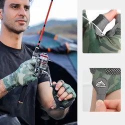 Guantes half finger pesca – Antideslizantes con protección solar