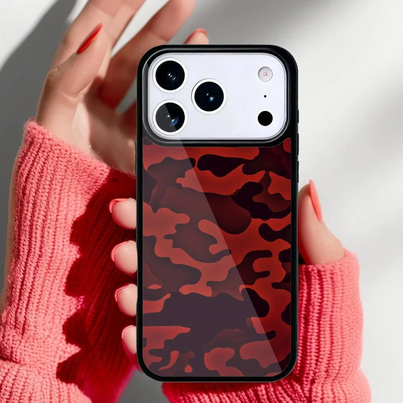 Funda de camuflaje verde Krajews vista trasera para iPhone Pro Max