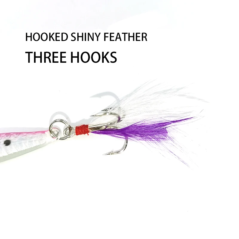 Señuelo TEASER J53 hierro con anzuelo de plumas para mar