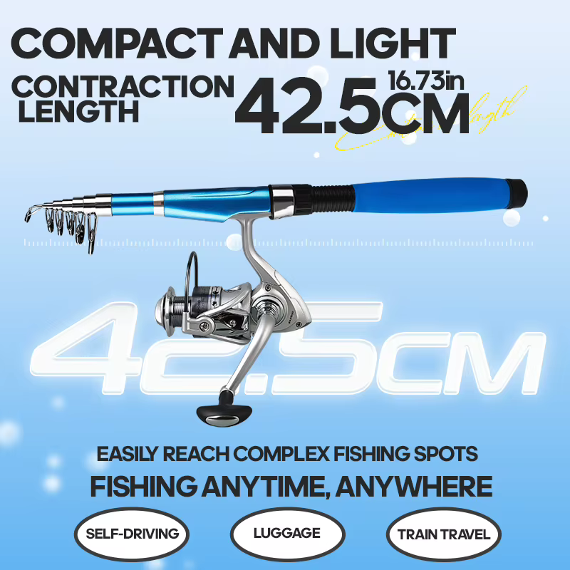 Caña Telescópica Surfcasting TAIYU – Combo Portátil con Carrete - imagen 4