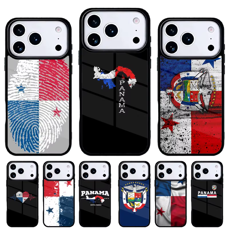 Funda iPhone bandera Panamá – Carcasa trasera compatible