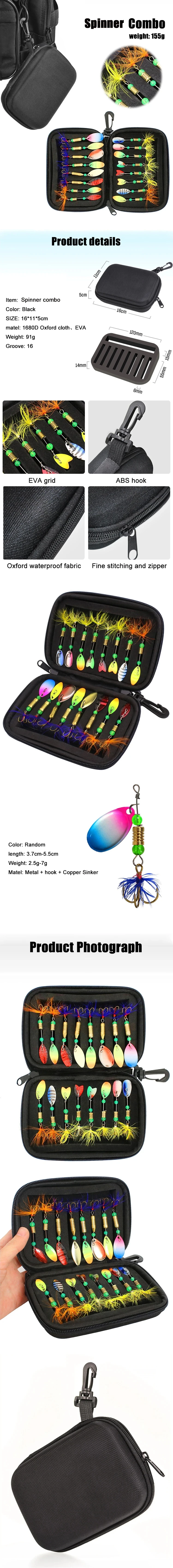 Set de 16 señuelos de pesca WEIHE con bolsa de aparejos