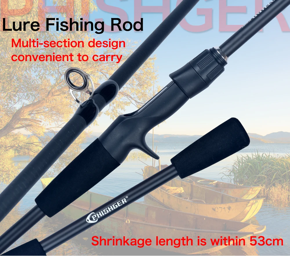 Caña PHISHGER ultraligera extendida en configuración de pesca