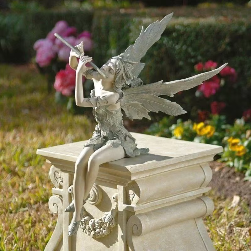Estatua de jardín Hada Flautista Resina - imagen 4