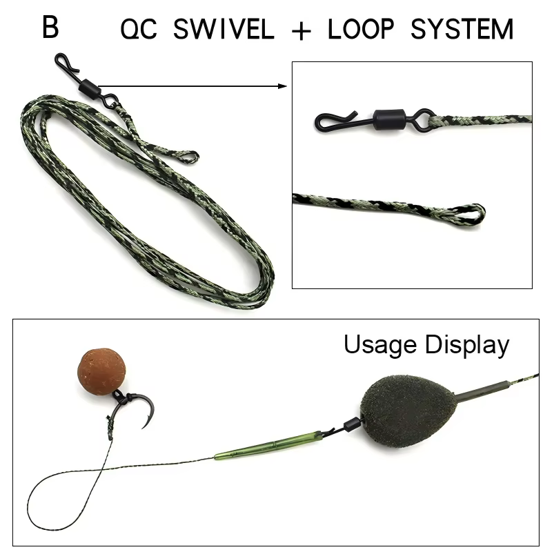 Leader Plomo para Carpa 45LB – Camuflado, Antienredos y Hundimiento Rápido - imagen 2