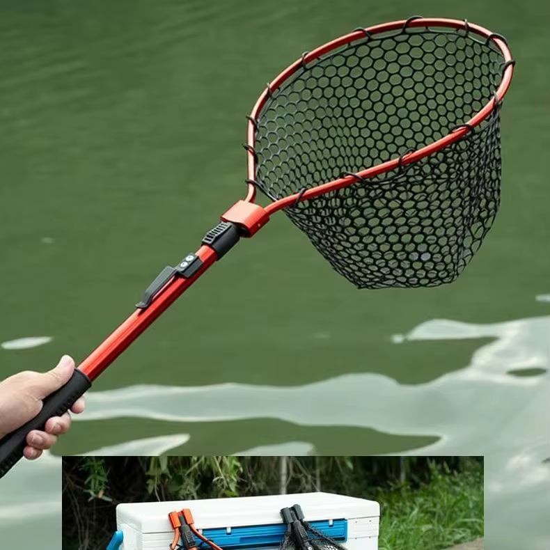 Red de pesca plegable ultraligera de aluminio y silicona – - imagen 4