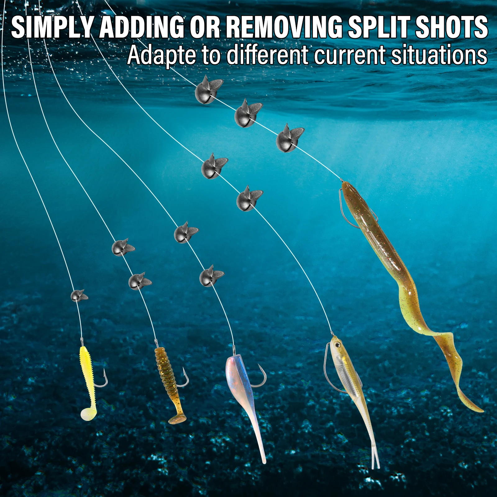 Plomos de pesca bala con clip reutilizables para trucha y lubina - imagen 5