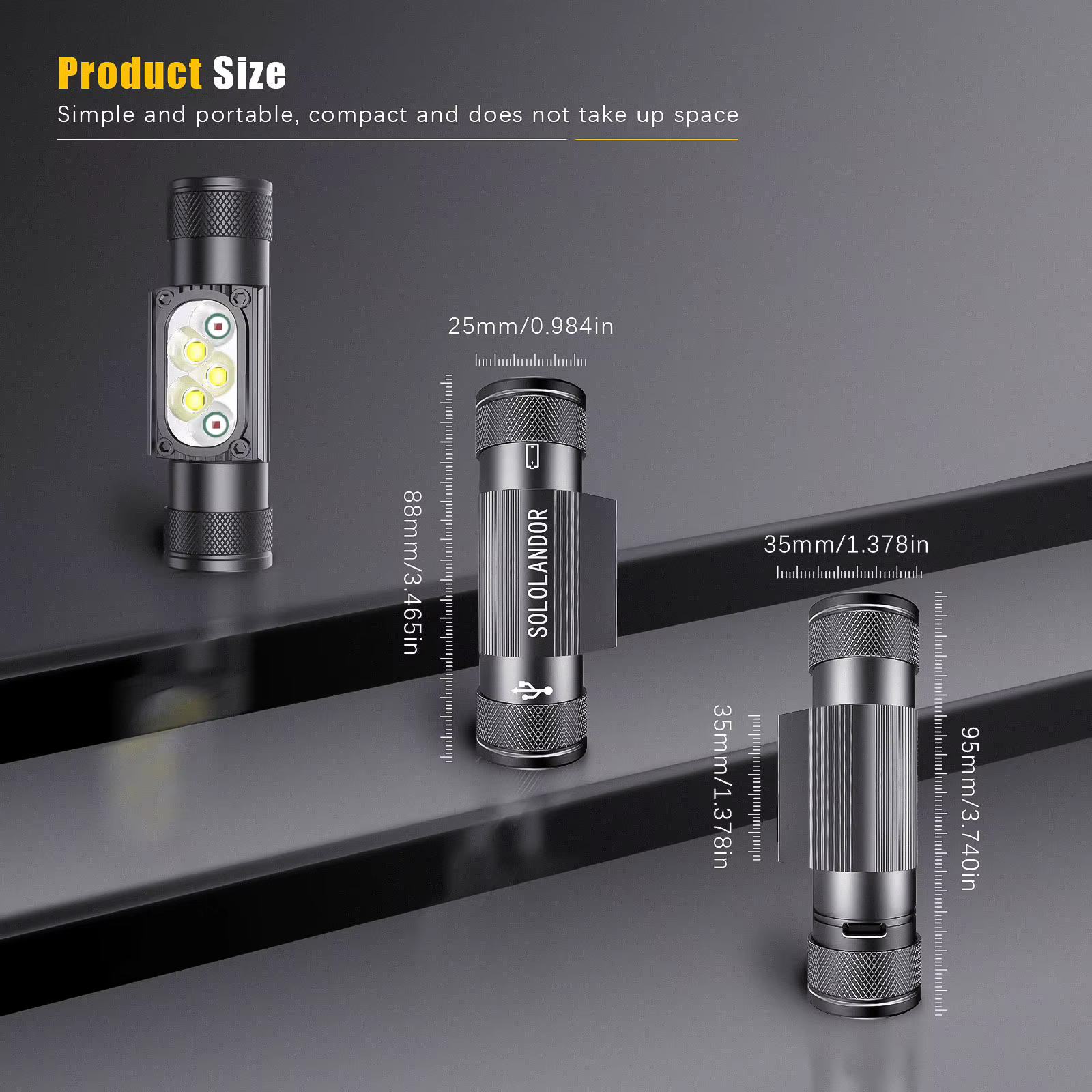 Linterna Frontal LED Camuflaje 5 Luces con Memoria USB-C para Caza - imagen 2