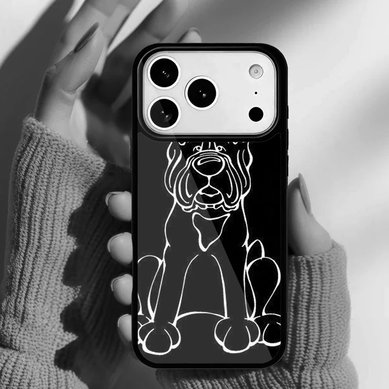 Funda con diseño de perro italiano Cane Corso en carcasa trasera
