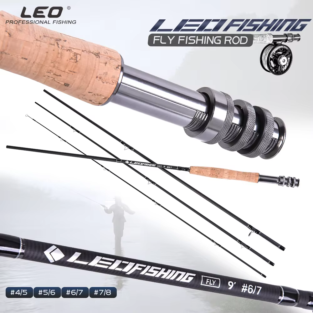 Caña de Mosca Telescópica LEO Viaje – 4 secciones carbono ultraligera - imagen 4