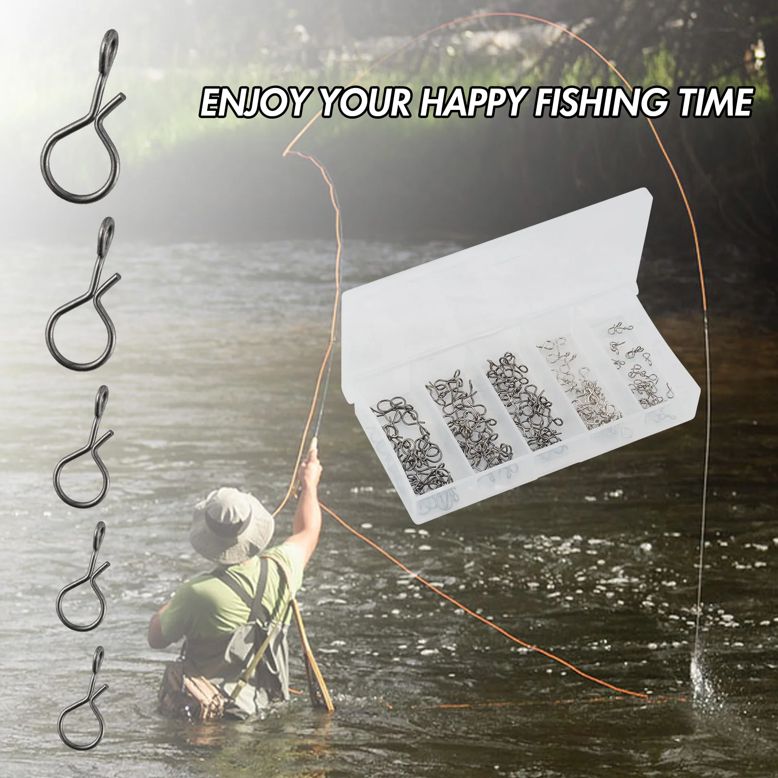 Clips de cambio rápido para pesca con mosca de acero alto carbono - imagen 5