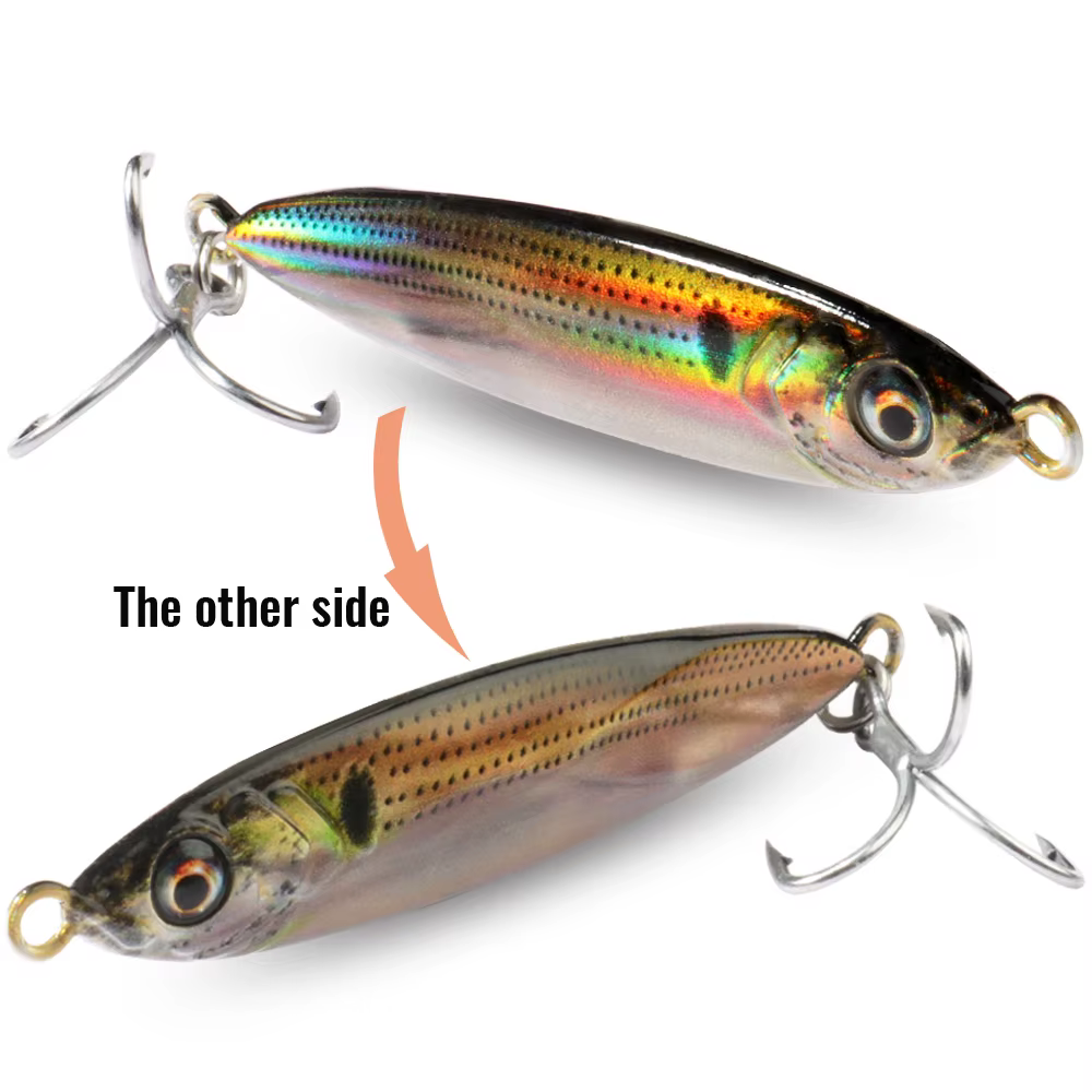 Cuchara giratoria metálica con ojo 3D y láser – Anzuelo swimbait incluido - imagen 3