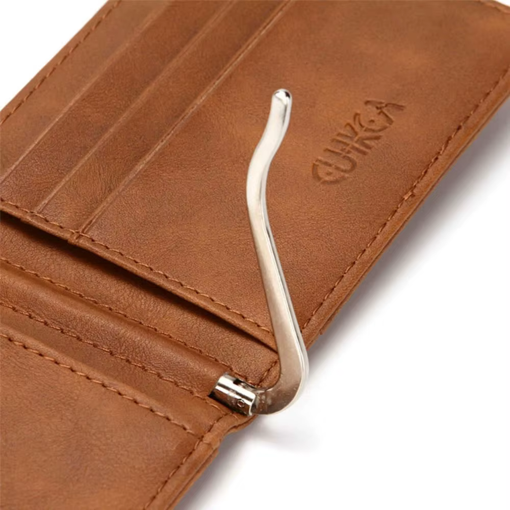 Cartera delgada cuero PU detalle