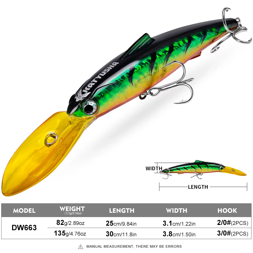 PROBEROS Señuelo Minnow de Labio Largo para Pesca en Profundidad