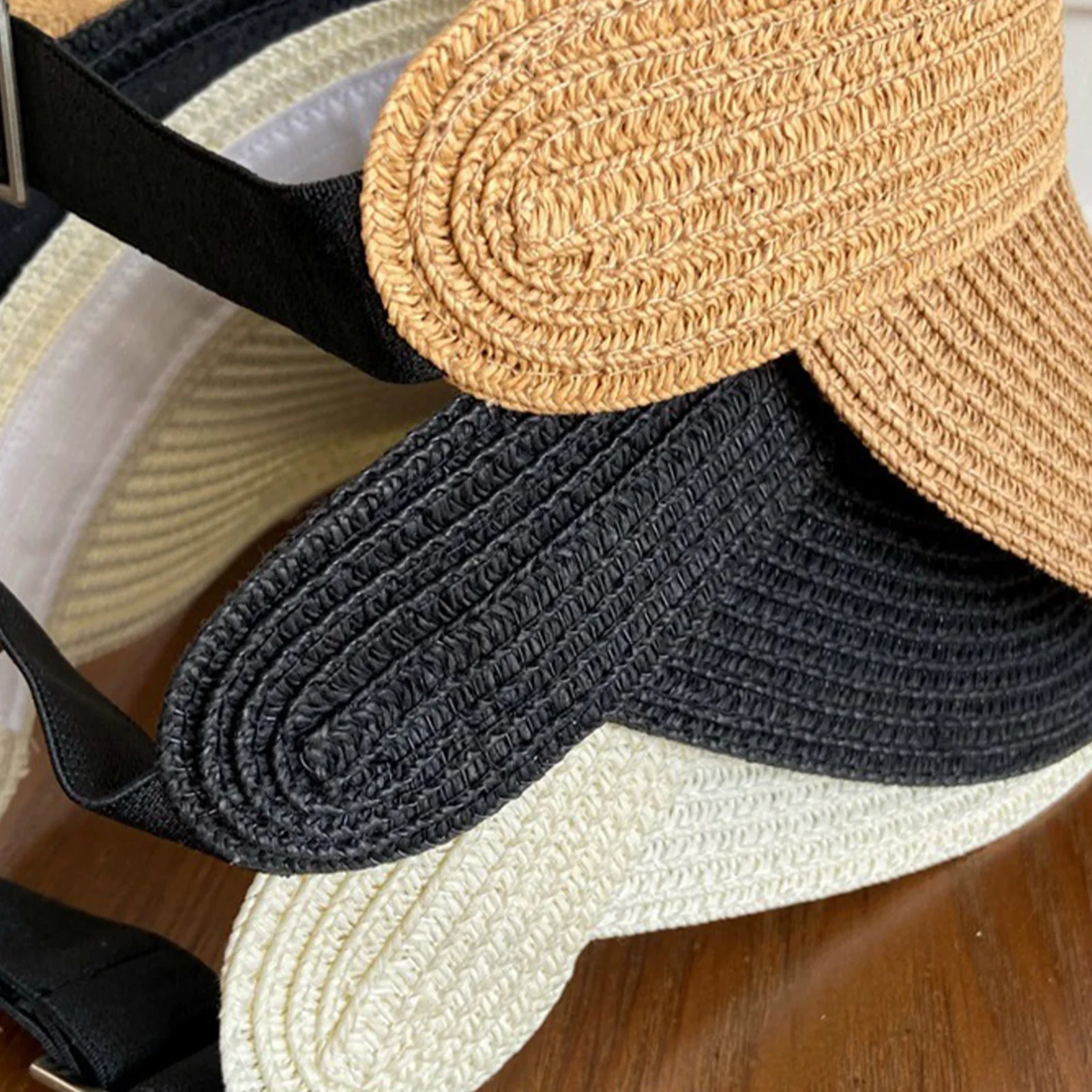 Sombrero de pesca con ala ancha de paja tejida para camping - imagen 5