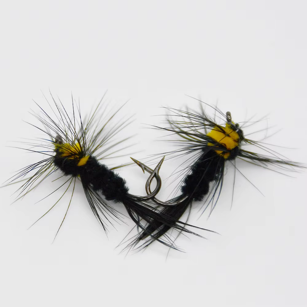 MNFT Mosca Artificial Avispa Negra y Amarilla – Señuelo Trucha - imagen 2