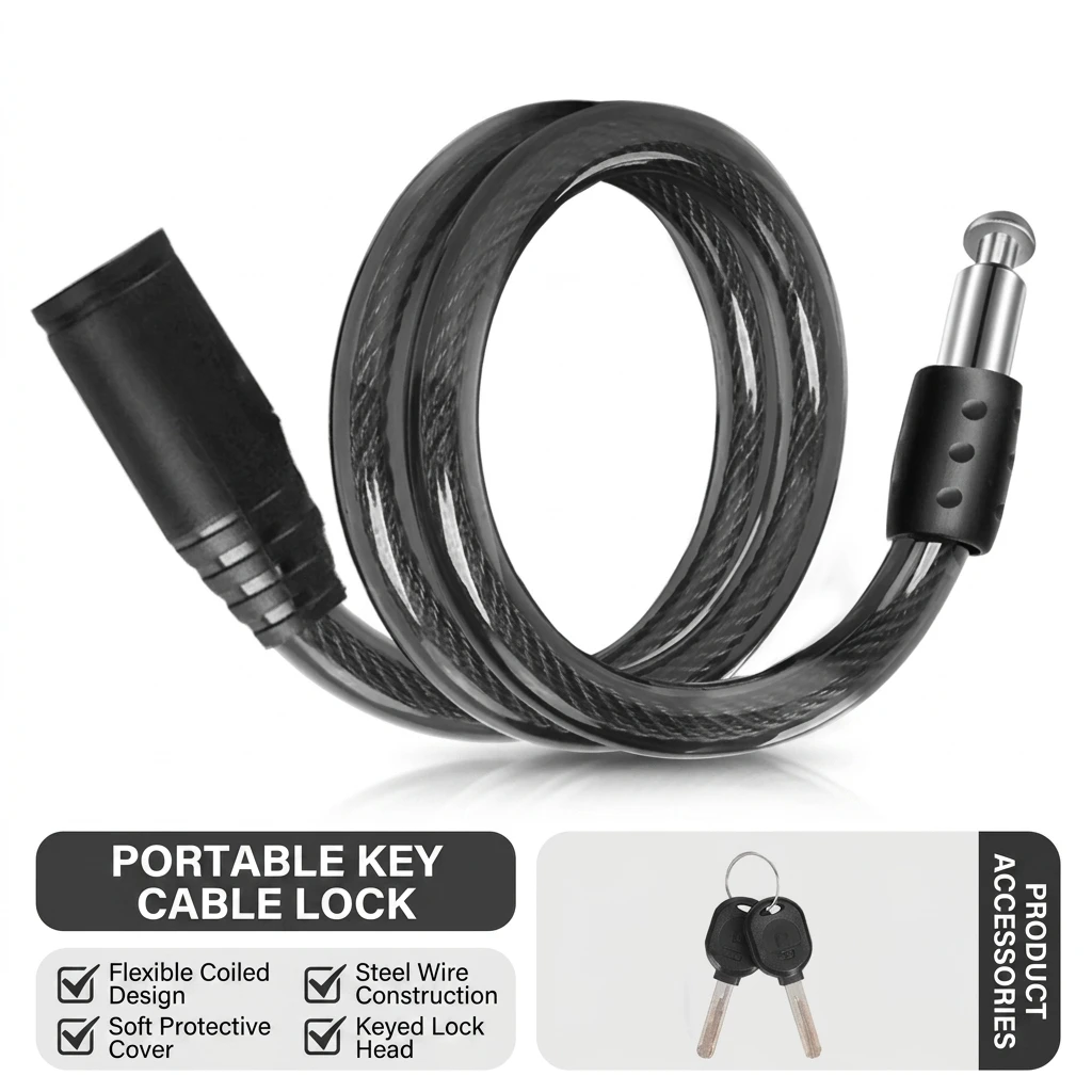 Candado para bicicleta de acero aleado antirrobo enrollable - imagen 5