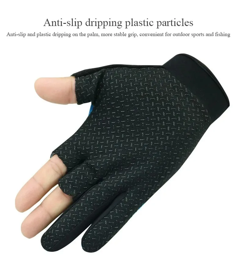Guantes cortados de tres dedos para pesca – Antideslizantesunisex - imagen 3