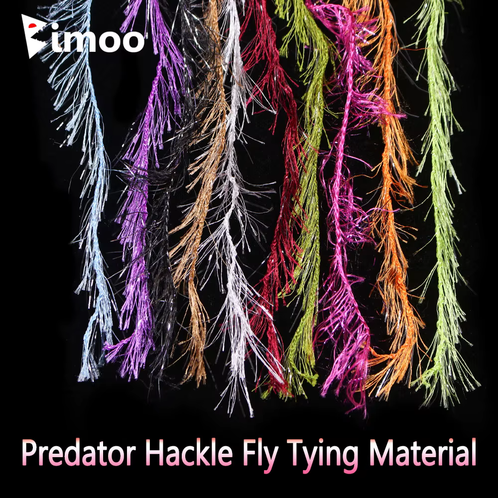 Bimoo Hackle con oropel Flash – Material atado de moscas depredador