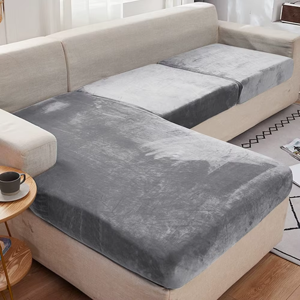 Fundas elásticas de terciopelo para cojines de sofa - Antideslizantes - imagen 2