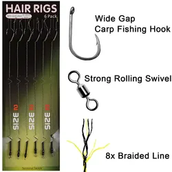 Aparejo de pelo para carpa con hilo trenzado y extensor