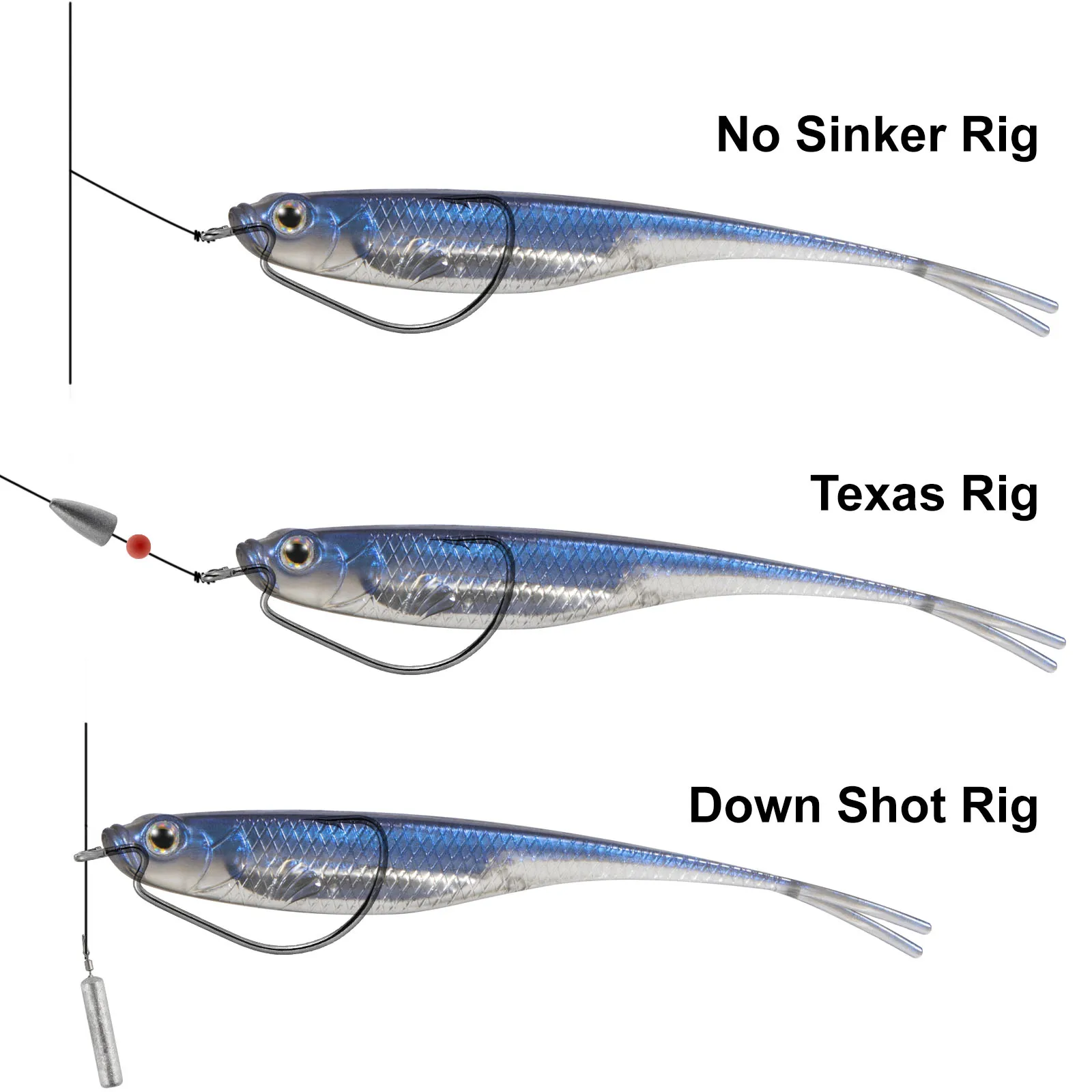 Dr.Fish señuelo blando cola gota – Vinilo saltwater weedless