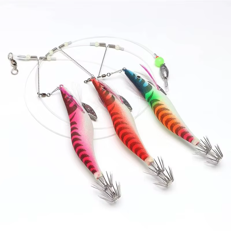 Calamar Artificial Luminoso de Madera para Pesca en Profundidad - imagen 5