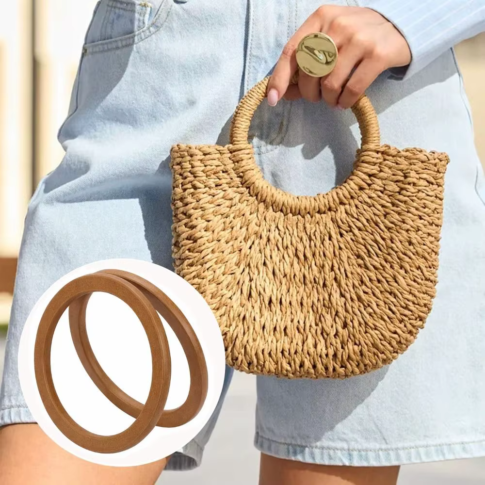 Asas Redondas de Madera para Bolsos Artesanales - imagen 4