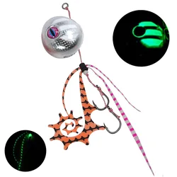 Jig Slider señuelo brillante para pargo – vinilo con falda y anzuelo