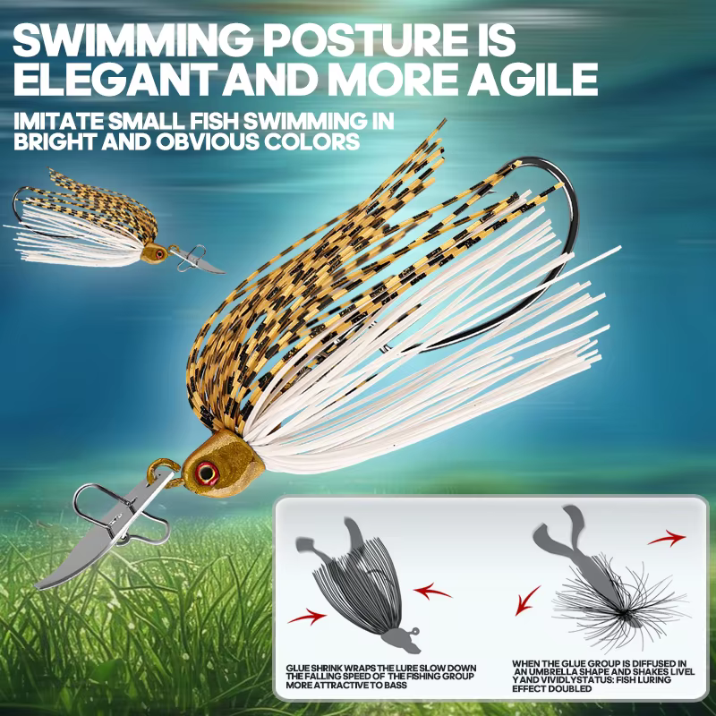 TAIYU Kit señuelos artificiales – Chatterbait, spinnerbait y crankbait - imagen 3