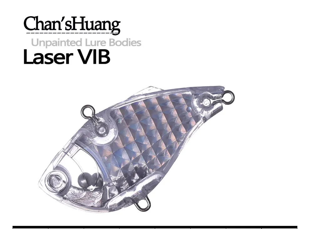 Chan'sHuang 20PCS Señuelos de Pesca en Blanco Sin Pintar 6CM 13.6G Láser VIB Vibración Sonoro DIY Hechos a Mano Cebo Artificial para Pesca