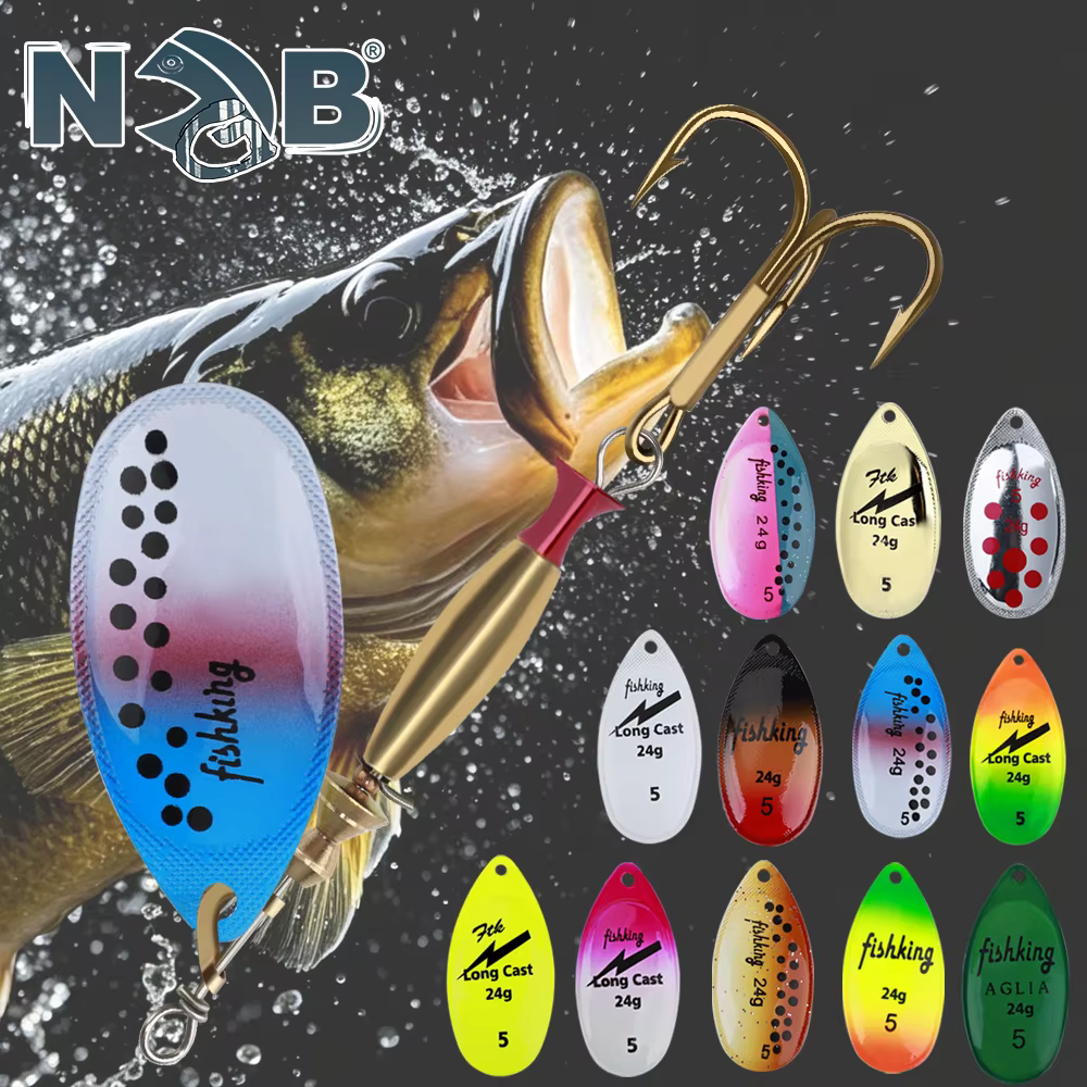 Señuelo Giratorio NGB de Latón con Anzuelo Triple – Para Lubina y Lucio - imagen 3