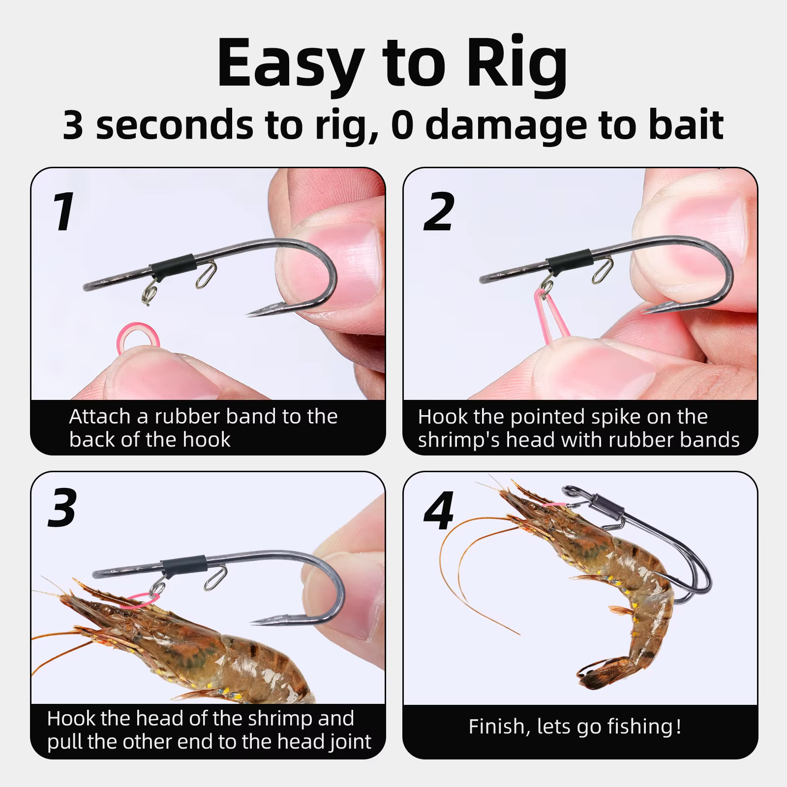 Anzuelo Doble FishTrip para Camarones Vivos – Soporte Flotante de Cebo - imagen 2