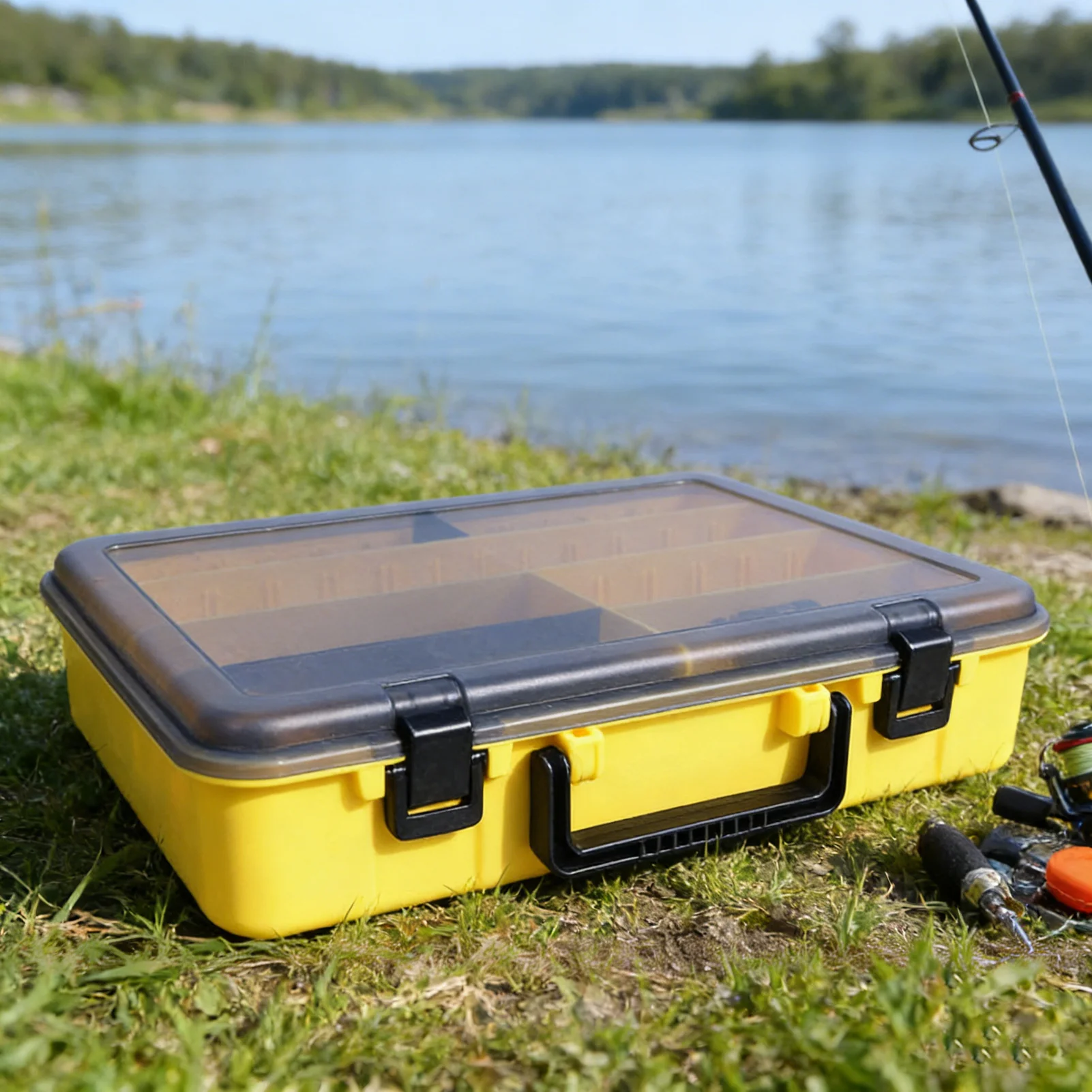 Caja para señuelos, anzuelos y accesorios de pesca