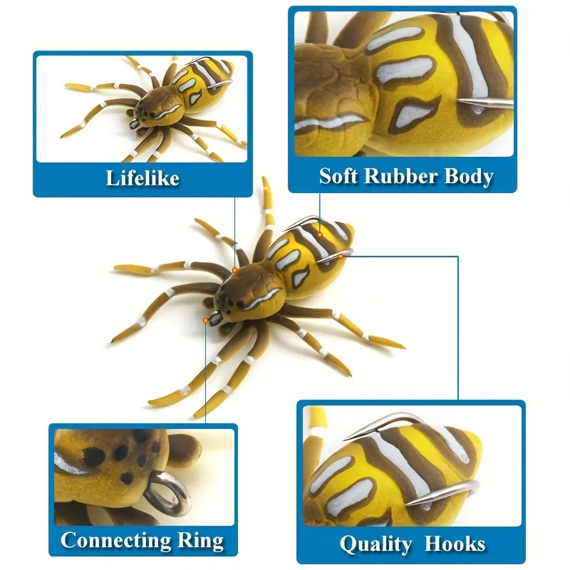 Señuelo flotante de araña acuática blando biónico con bola de acero - imagen 4