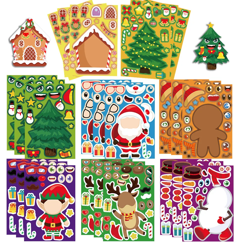 8 hojas de Navidad para niños con diseños de unicornio y rompecabezas
